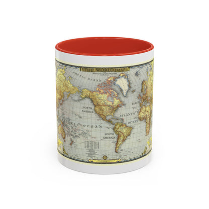 World Map (1943) (Map) Accent Coffee Mug