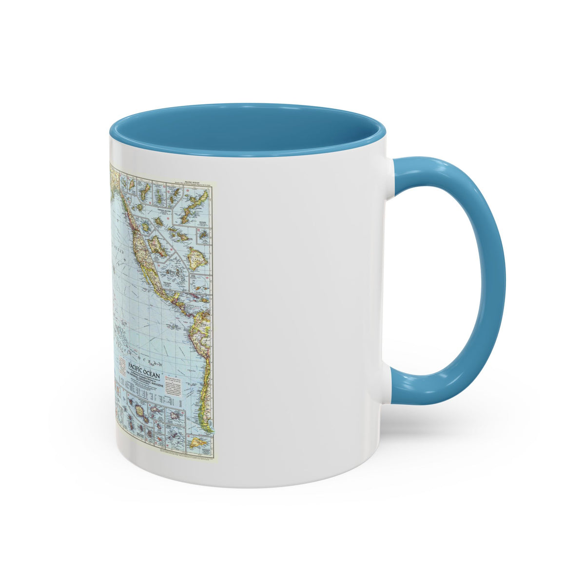 Pacific Ocean (1952) (Map) Accent Coffee Mug
