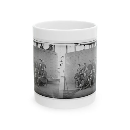 James River, Va. Officers Of The U.S.S. Monitor Grouped By The Turret (U.S. Civil War) White Coffee Mug