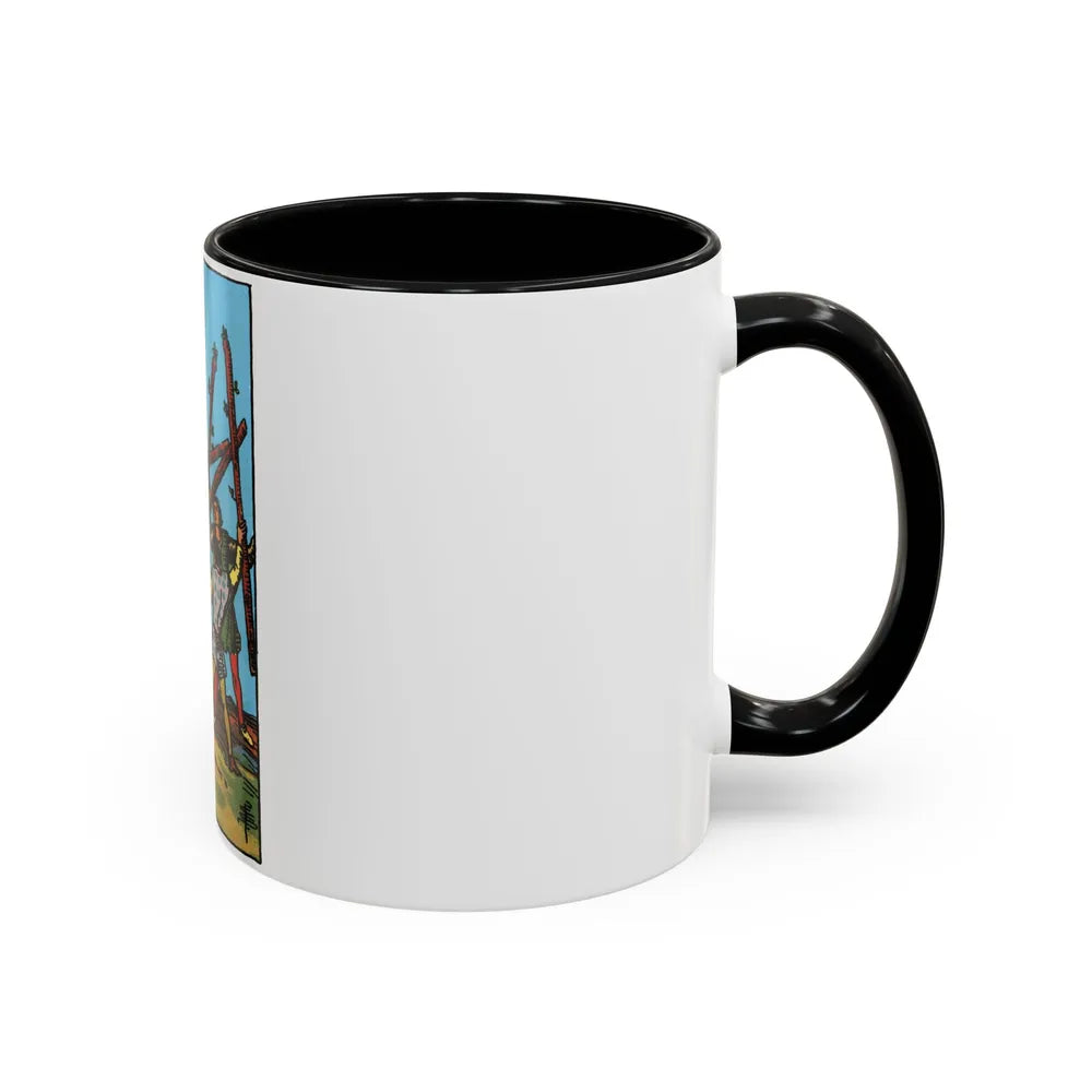 The 5 of Wands (Tarot Card) Accent Coffee Mug-Go Mug Yourself