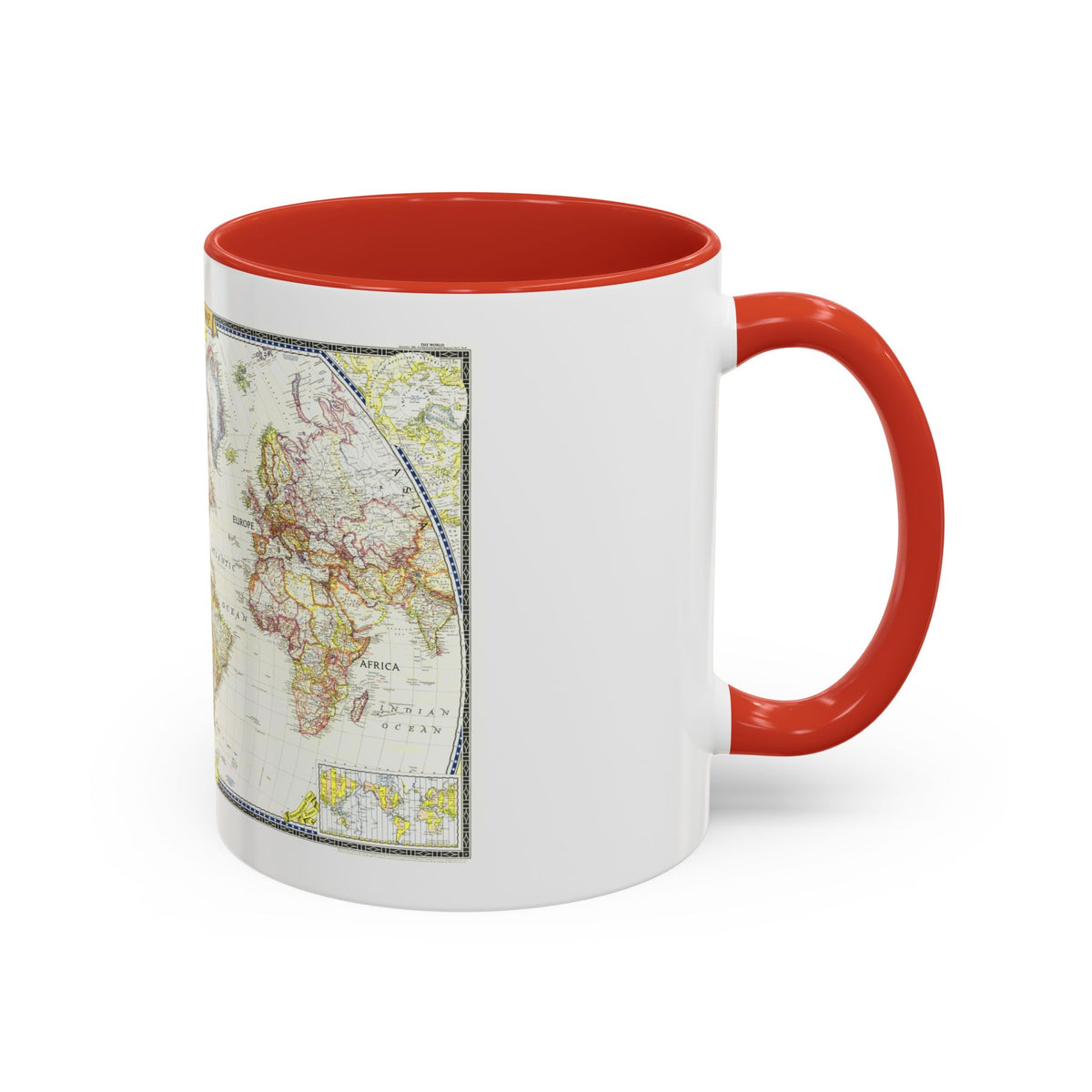 World Map (1951) (Map) Accent Coffee Mug