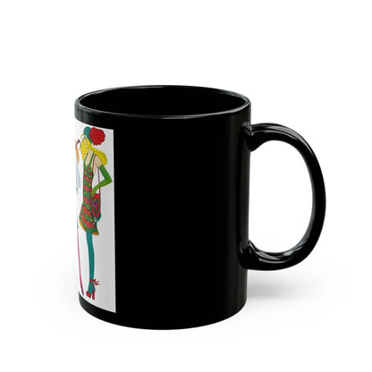 Fashion illustration, Destiny magazine, 1973 - Black Coffee Mug-Go Mug Yourself