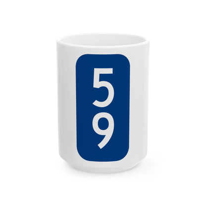 Warren County 59 NY tab (New York) (Road Sign) White Coffee Mug