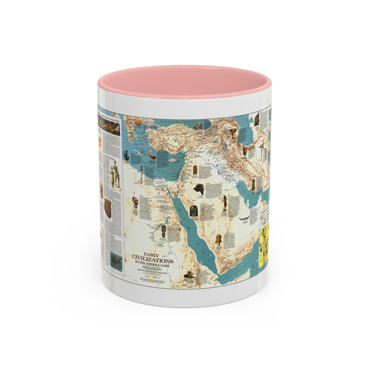 Middle East - Early Civilizations (1978) (Map) Accent Coffee Mug