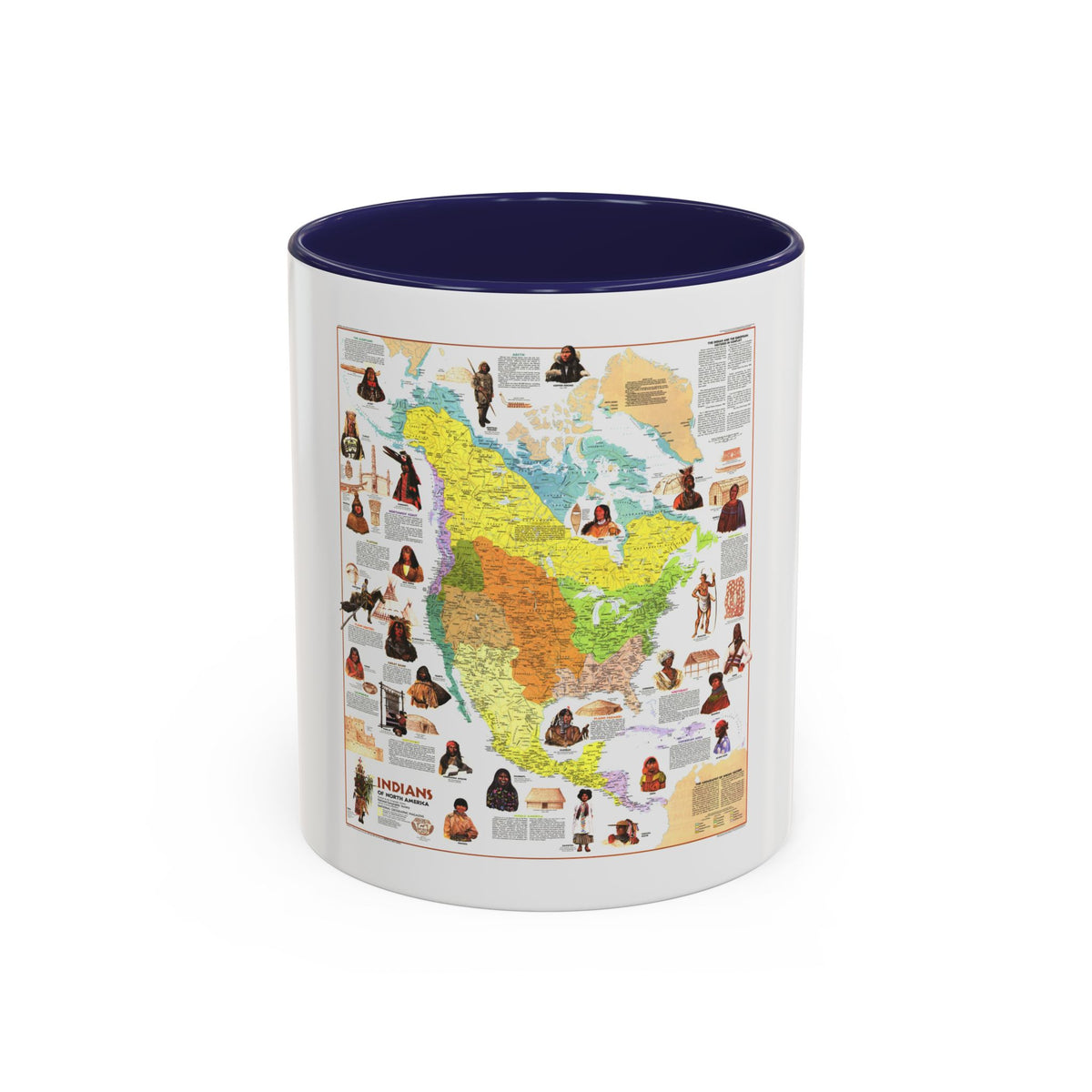 North America - Indians of (1973) (Map) Accent Coffee Mug