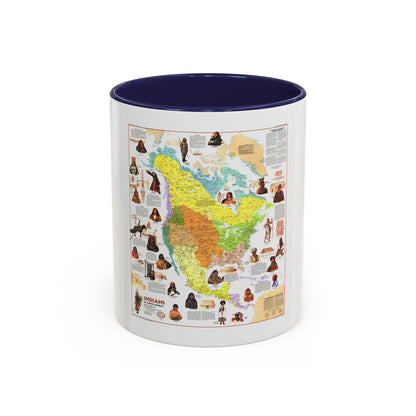 North America - Indians of (1973) (Map) Accent Coffee Mug