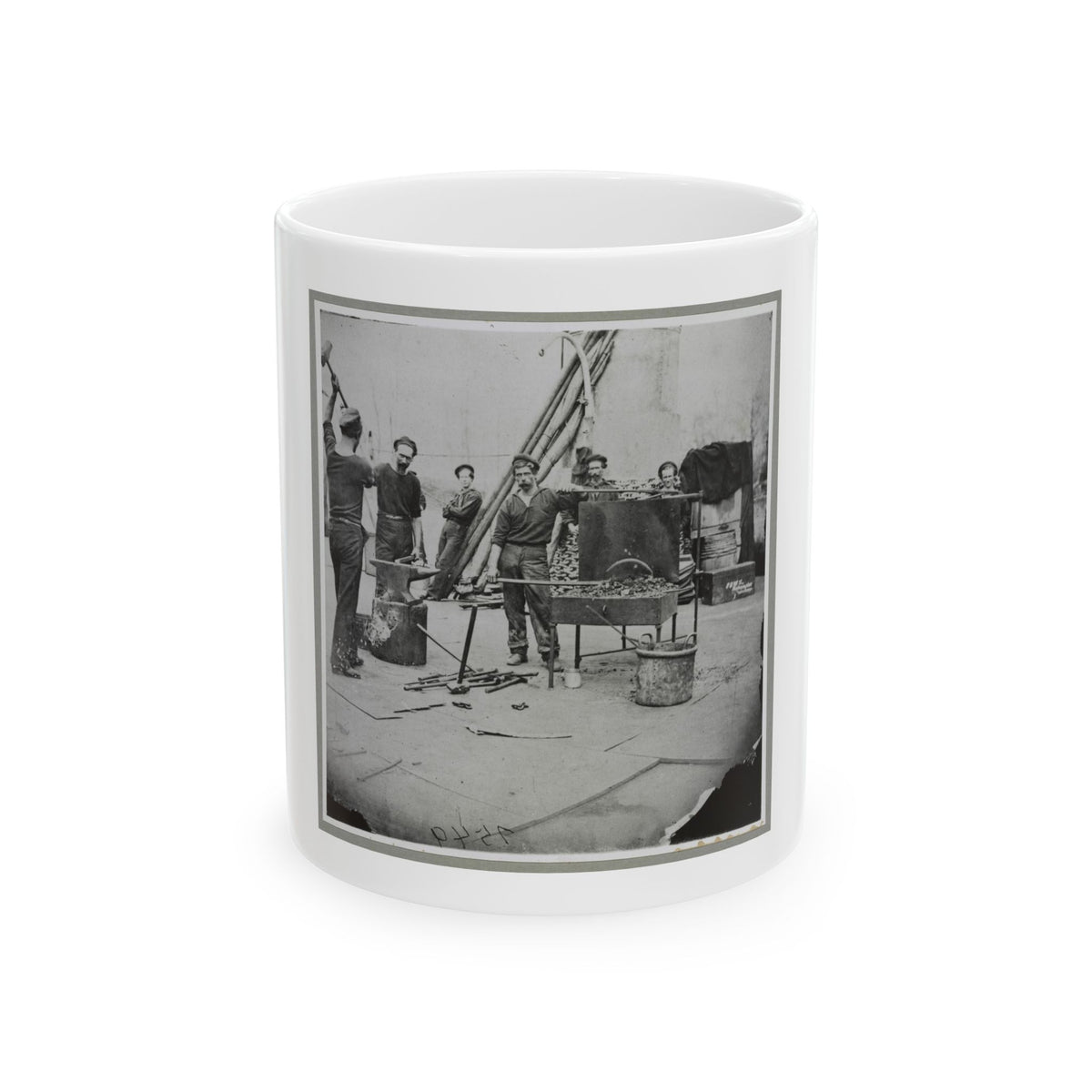 Deck Of Warship (U.S. Civil War) White Coffee Mug
