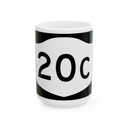 NY-20C (New York) (Road Sign) White Coffee Mug