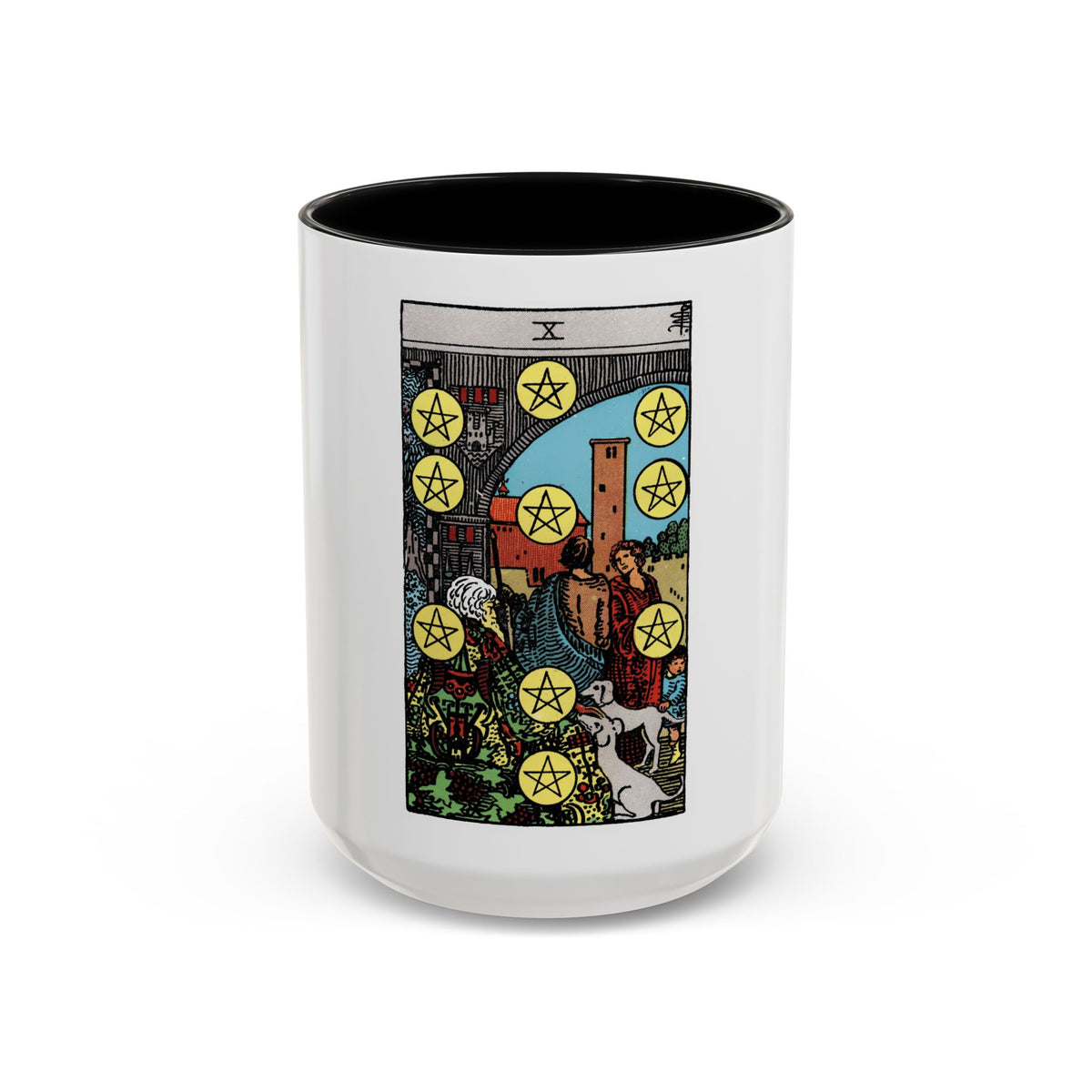 The 10 of Pentacles (Tarot Card) Accent Coffee Mug