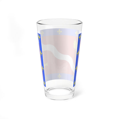 Drapeau fr departement Val-dOise (France) Pint Glass 16oz
