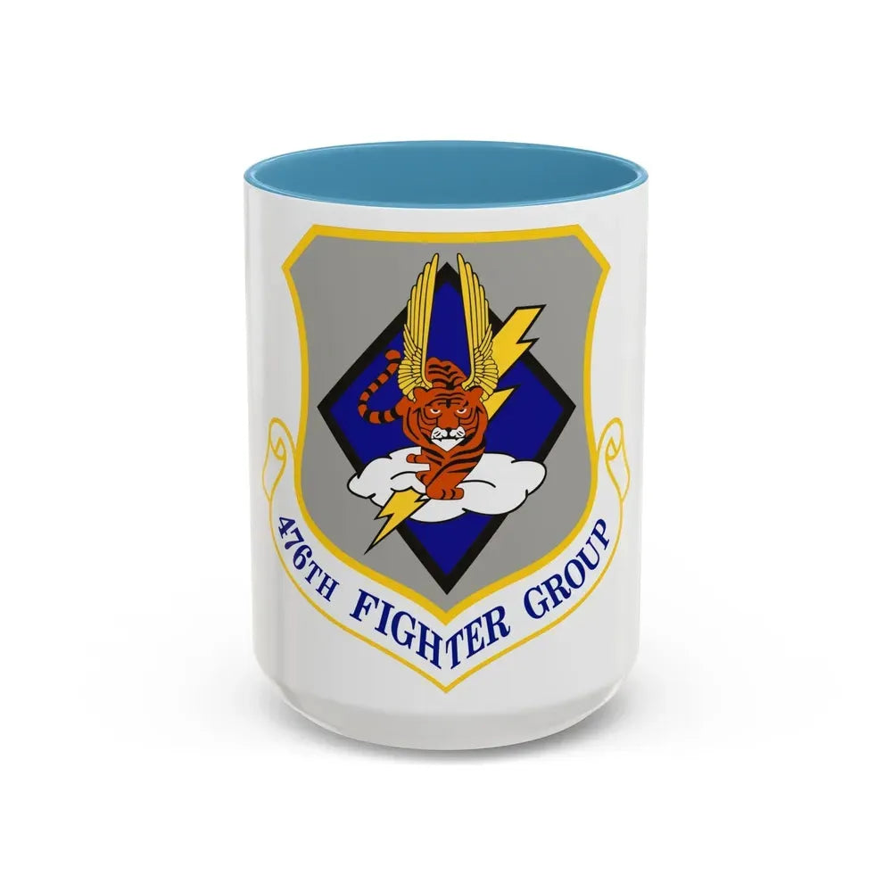 476 Fighter Group AFRC (U.S. Air Force) Accent Coffee Mug 15oz Light Blue - Go Mug Yourself