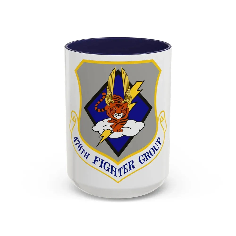 476 Fighter Group AFRC (U.S. Air Force) Accent Coffee Mug 15oz Navy - Go Mug Yourself