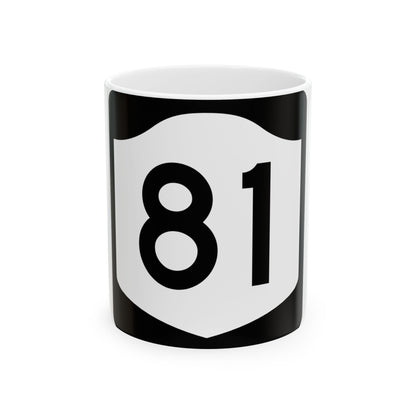 NY-81 (New York) (Road Sign) White Coffee Mug