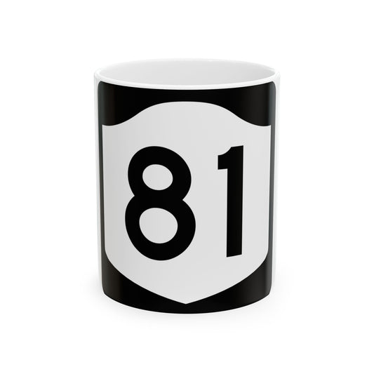 NY-81 (New York) (Road Sign) White Coffee Mug