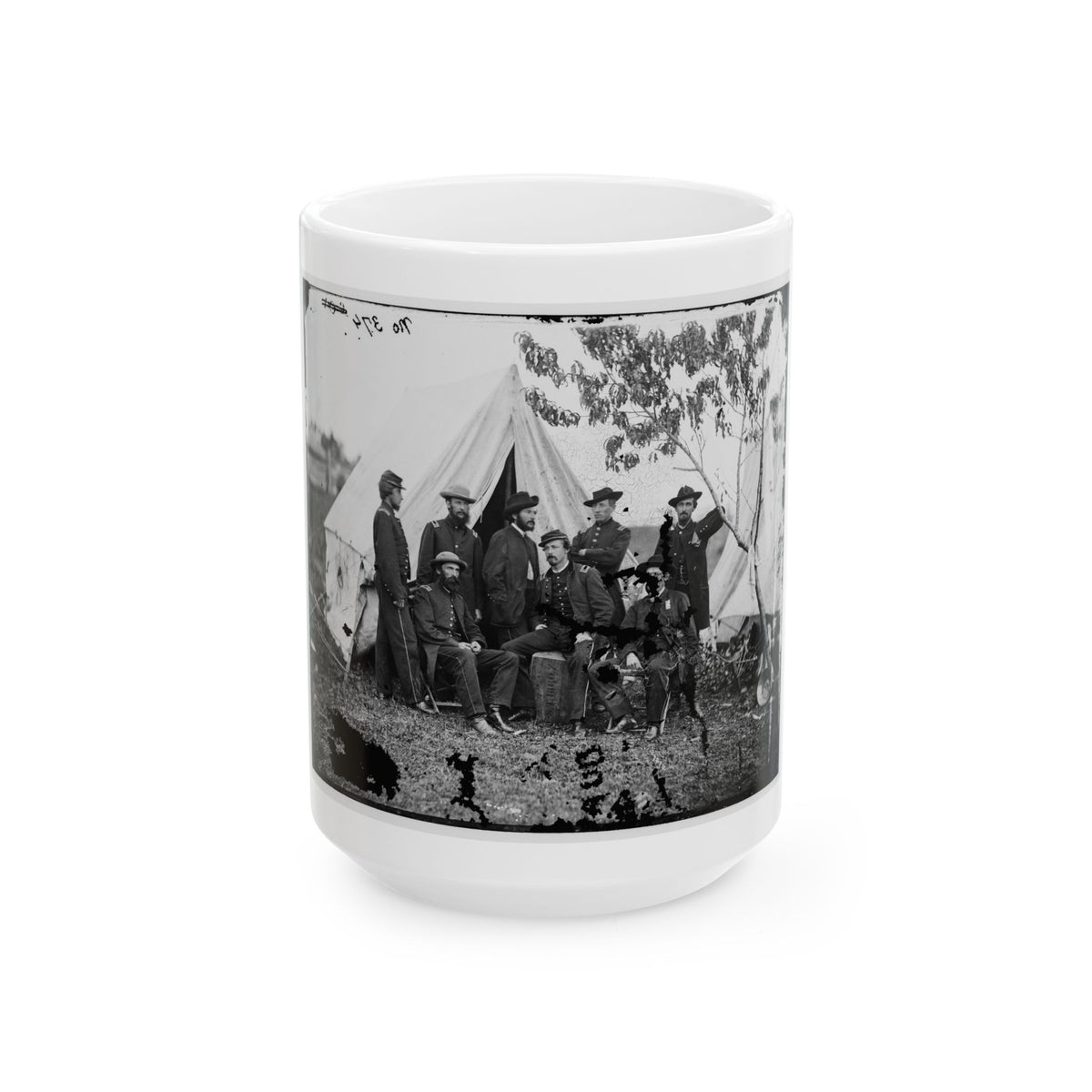 Bealeton, Virginia. Officers Of Signal Corps. Headquarters, Army Of The Potomac (U.S. Civil War) White Coffee Mug