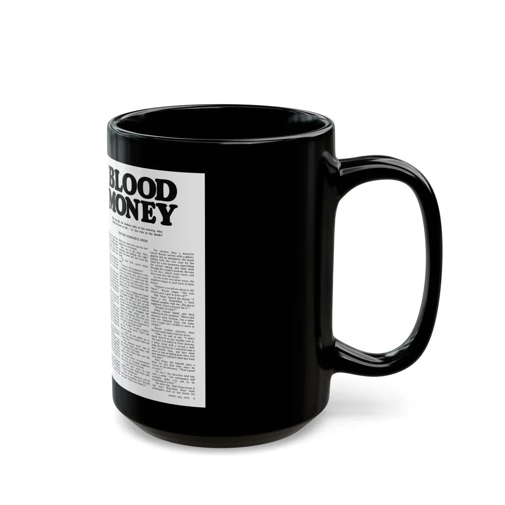 Blood Money, Adam magazine, July 1973 - Black Coffee Mug-Go Mug Yourself