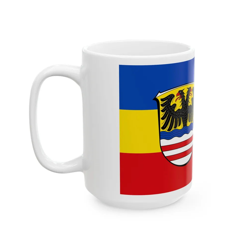 Flag of Wetteraukreises Germany - White Coffee Mug-Go Mug Yourself