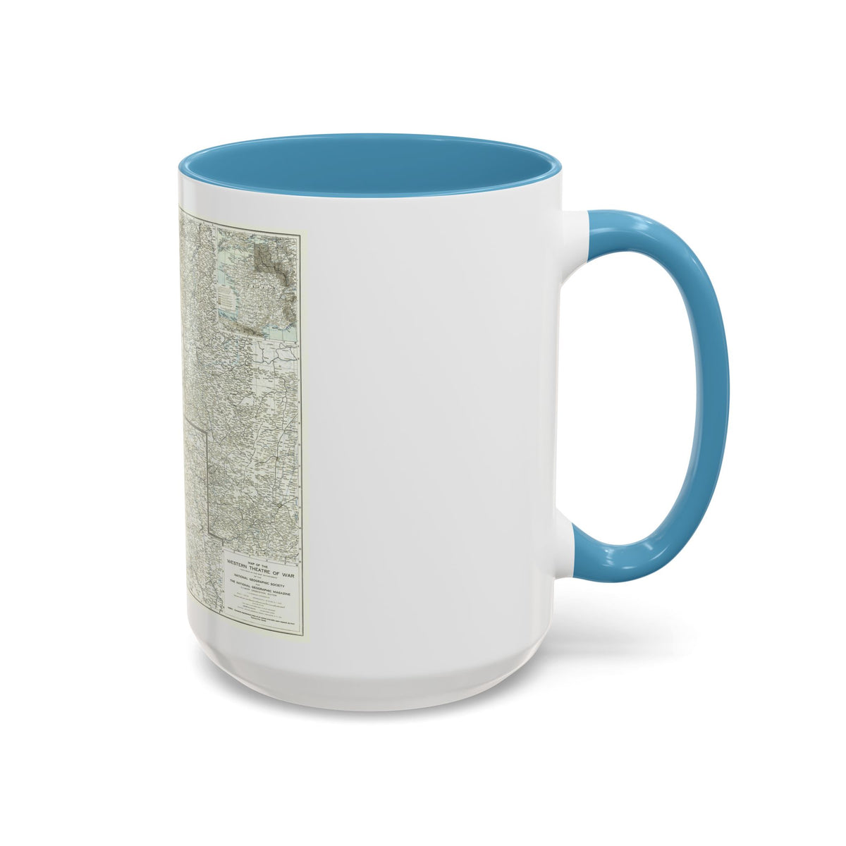 Western Theatre of War (1918) (Map) Accent Coffee Mug