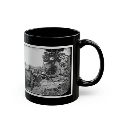 Fauquier Sulphur Springs, Va., Vicinity. Troops Building Bridges Across The North Fork Of The Rappahannock (U.S. Civil War) Black Coffee Mug-Go Mug Yourself