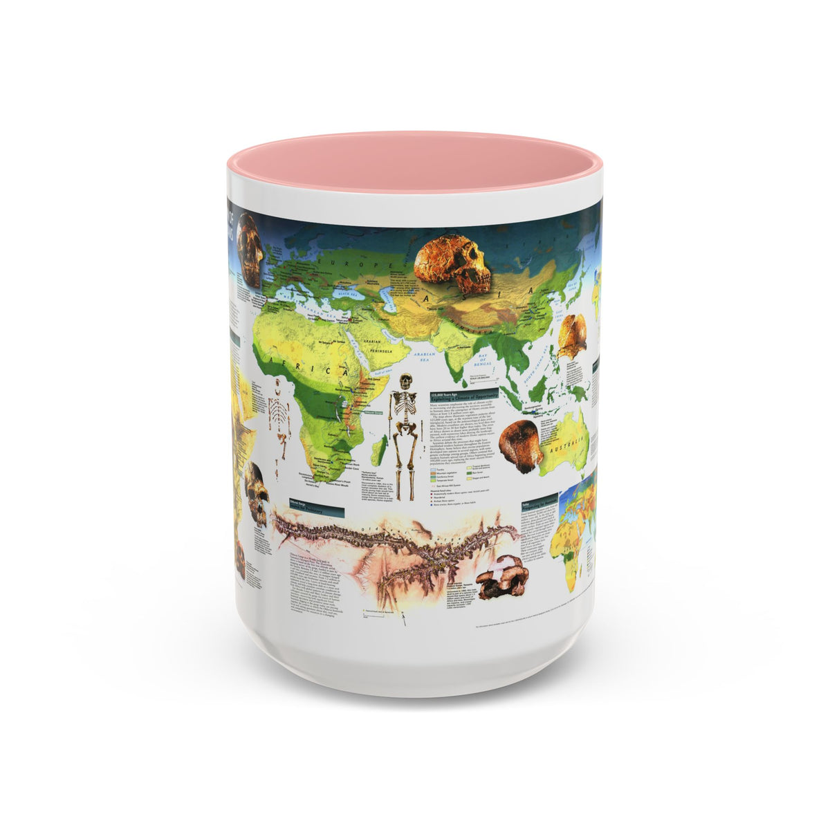 World Map - Dawn of Humans (1997) (Map) Accent Coffee Mug