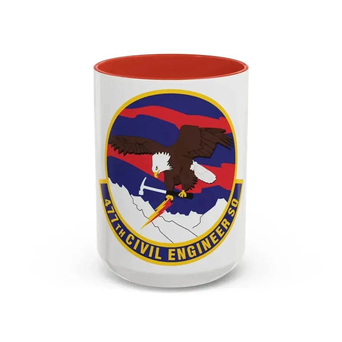 477th Civil Engineer Squadron (U.S. Air Force) Accent Coffee Mug 15oz Red - Go Mug Yourself