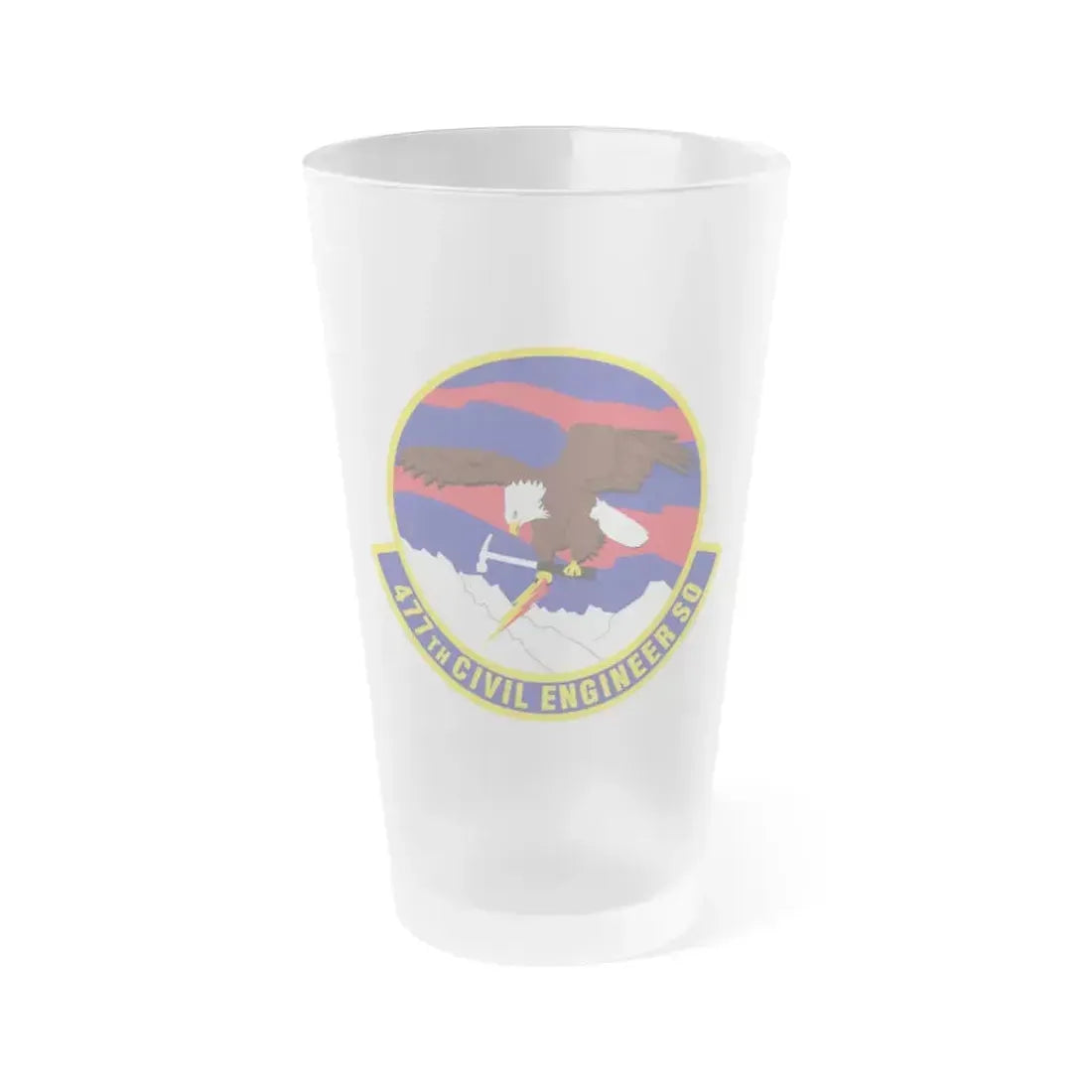 477th Civil Engineer Squadron (U.S. Air Force) Frosted Pint Glass 16oz 16oz Frosted - Go Mug Yourself