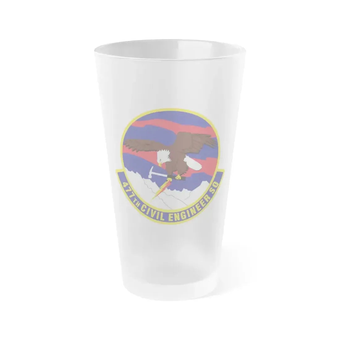477th Civil Engineer Squadron (U.S. Air Force) Frosted Pint Glass 16oz 16oz Frosted - Go Mug Yourself