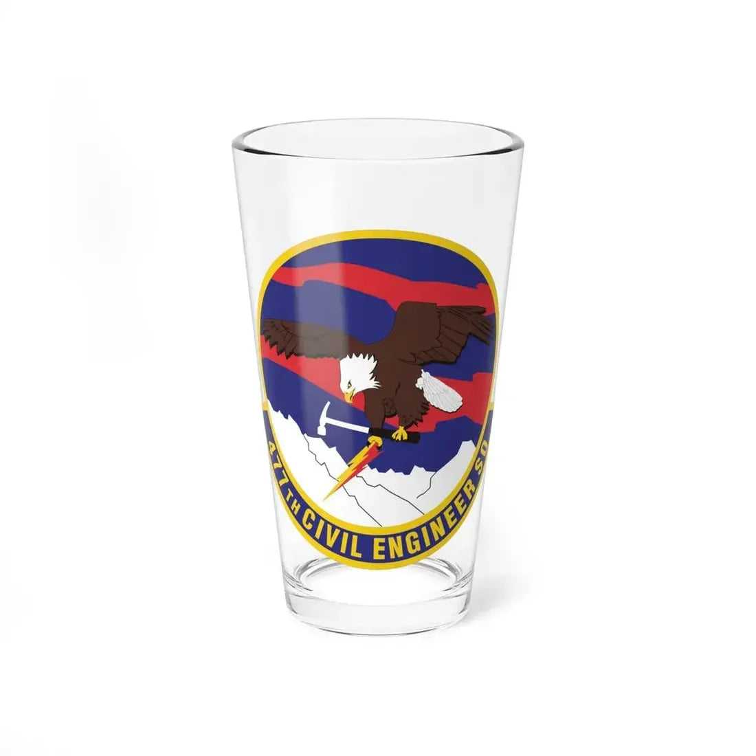 477th Civil Engineer Squadron (U.S. Air Force) Pint Glass 16oz 16oz - Go Mug Yourself