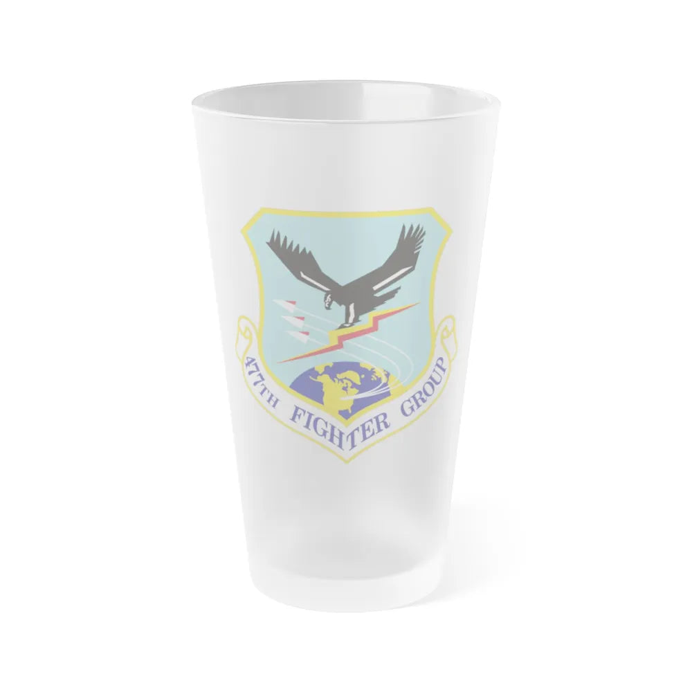 477th Fighter Group (U.S. Air Force) Frosted Pint Glass 16oz-Go Mug Yourself