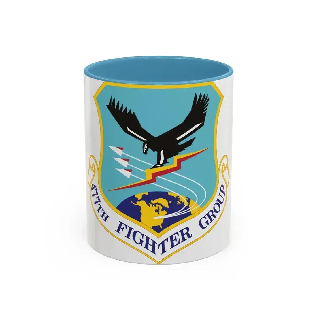 477th Fighter Group (U.S. Air Force) Accent Coffee Mug 11oz Light Blue - Go Mug Yourself