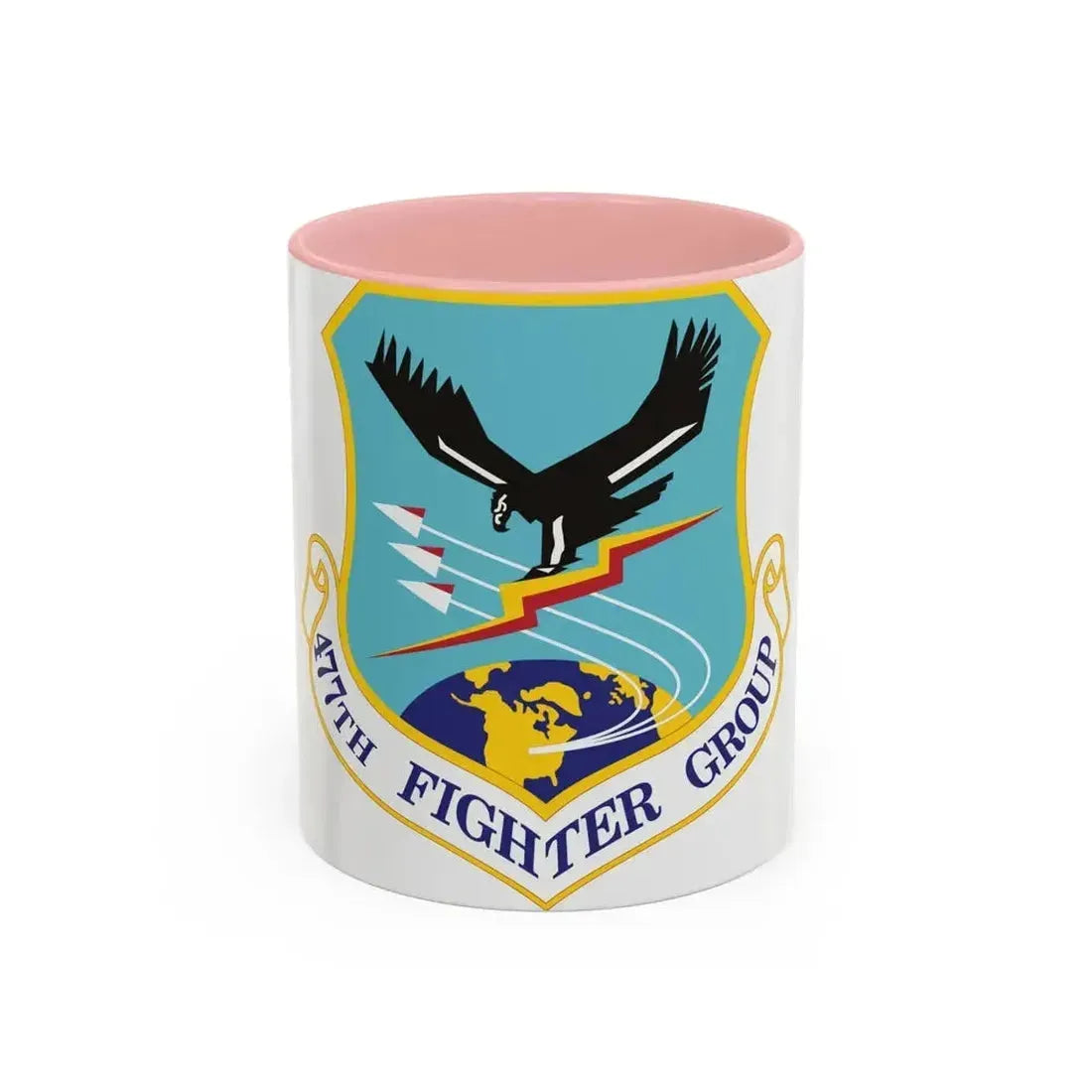 477th Fighter Group (U.S. Air Force) Accent Coffee Mug 11oz Pink - Go Mug Yourself