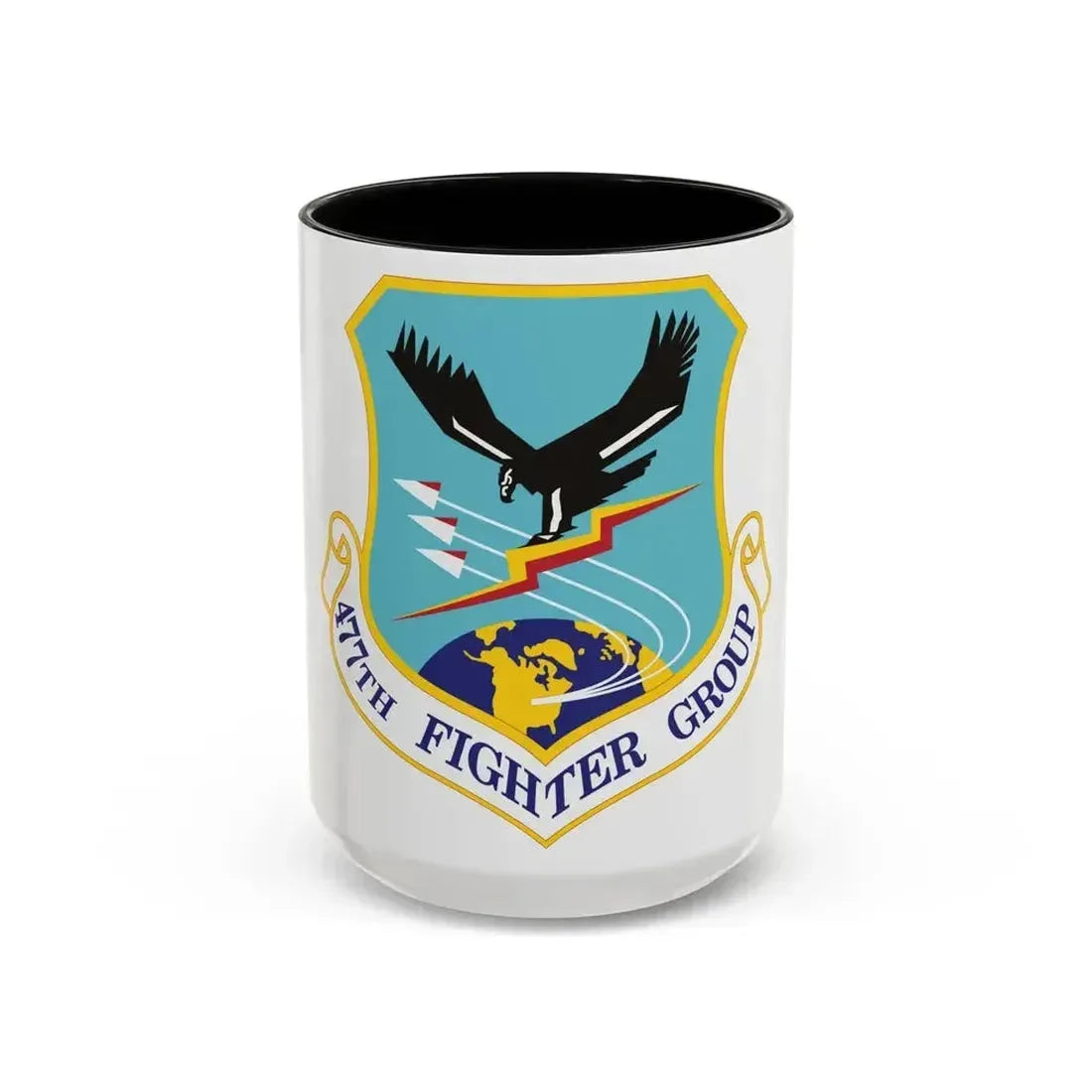 477th Fighter Group (U.S. Air Force) Accent Coffee Mug 15oz Black - Go Mug Yourself