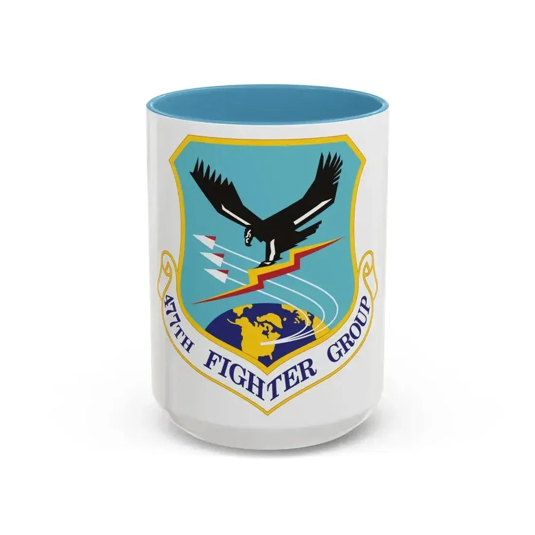 477th Fighter Group (U.S. Air Force) Accent Coffee Mug 15oz Light Blue - Go Mug Yourself