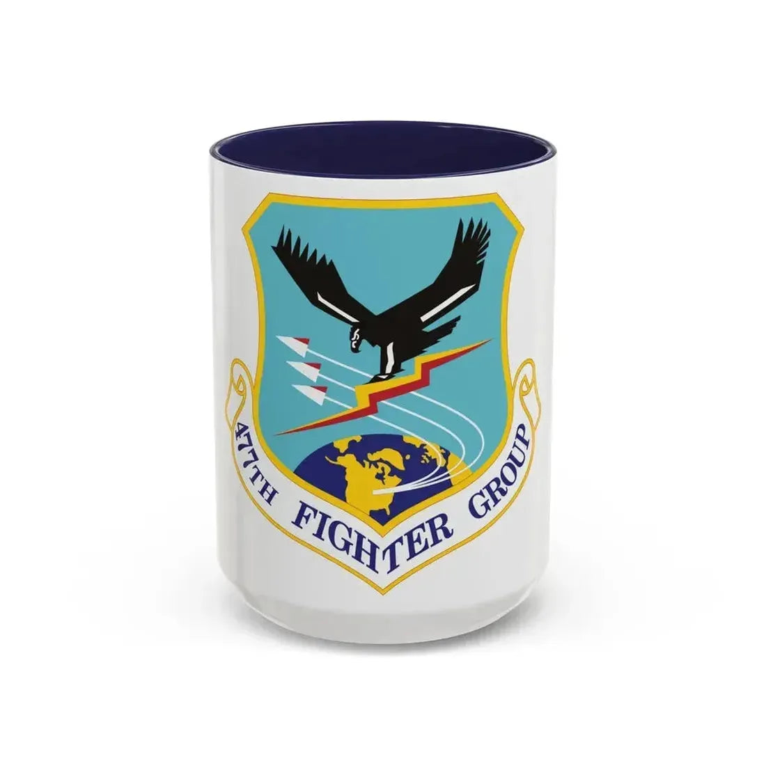 477th Fighter Group (U.S. Air Force) Accent Coffee Mug 15oz Navy - Go Mug Yourself