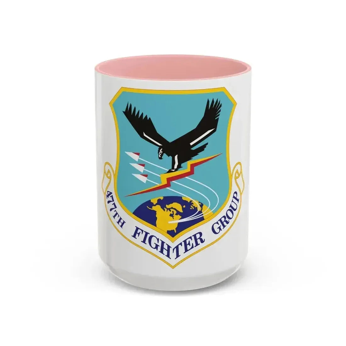477th Fighter Group (U.S. Air Force) Accent Coffee Mug 15oz Pink - Go Mug Yourself