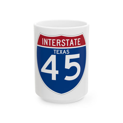 Interstate 45 (U.S. Highways) White Coffee Mug