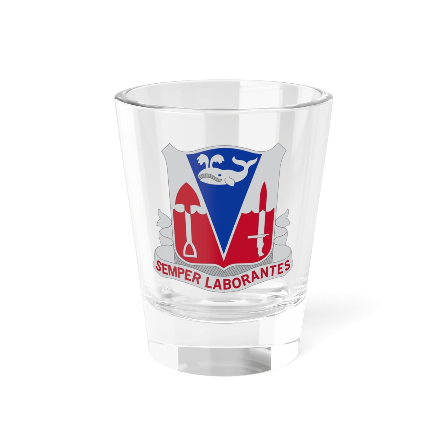 Verre à liqueur du bataillon du génie 579 (armée américaine) 1,5 oz