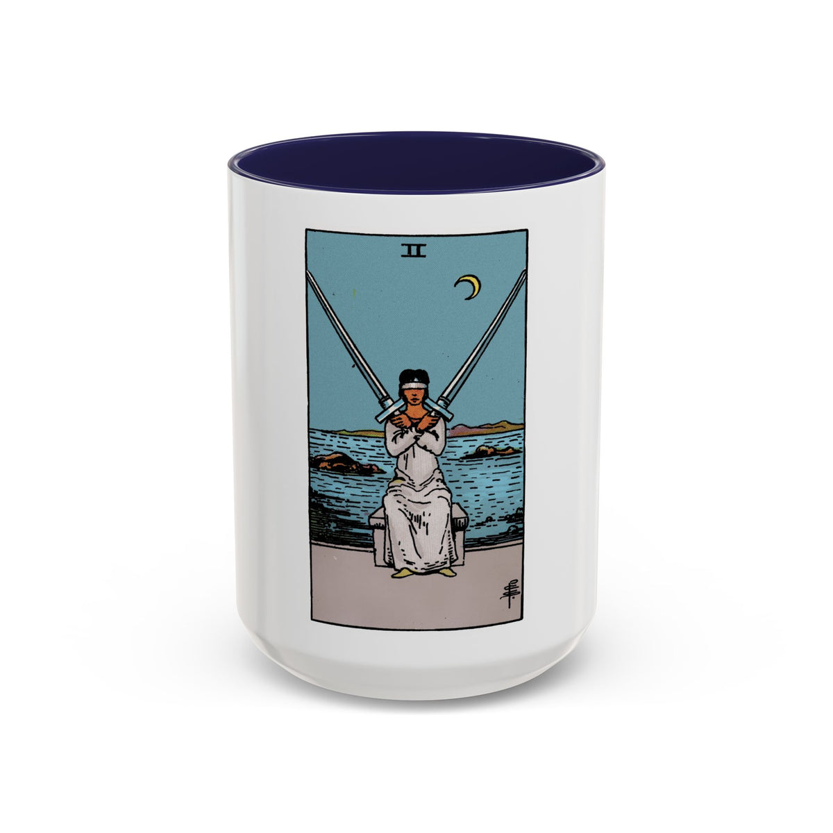The 2 of Swords (Tarot Card) Accent Coffee Mug