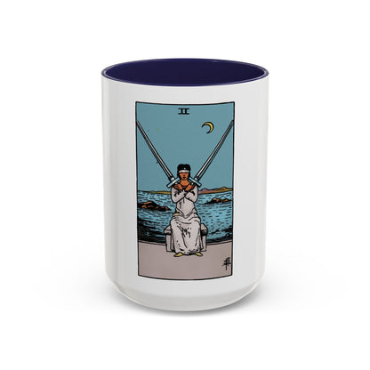The 2 of Swords (Tarot Card) Accent Coffee Mug