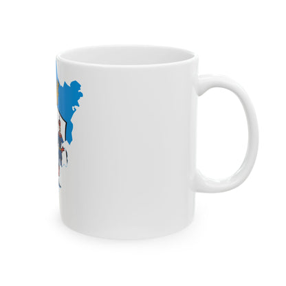 Flag-map of Bacs-Kiskun County (Hungary) White Coffee Mug
