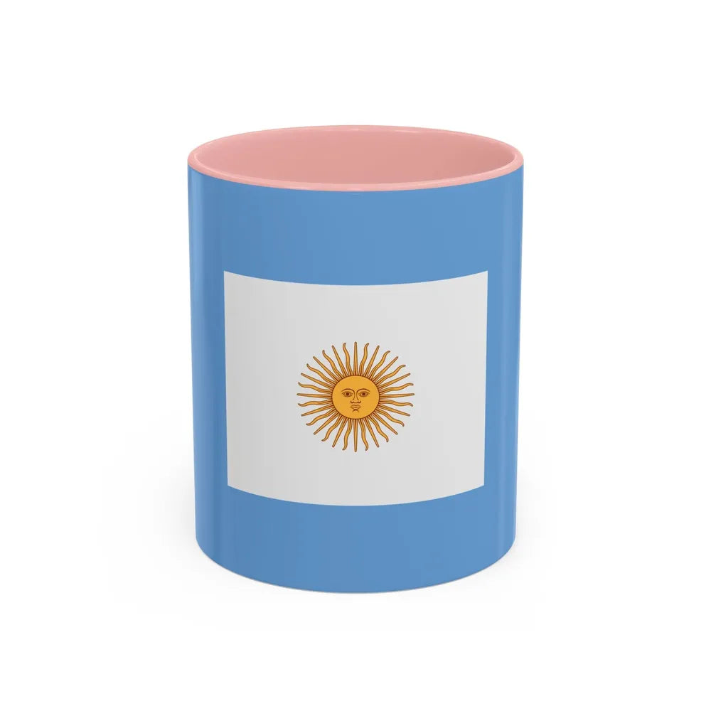 Naval Jack of Argentina - Accent Coffee Mug-11oz-Pink-Go Mug Yourself