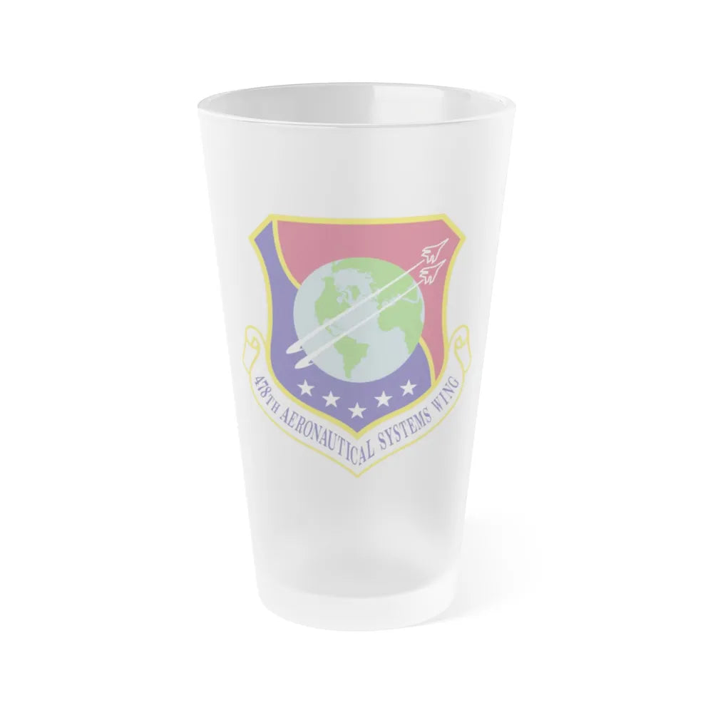 478th Aeronautical Systems Wing (U.S. Air Force) Frosted Pint Glass 16oz-16oz-Frosted-Go Mug Yourself