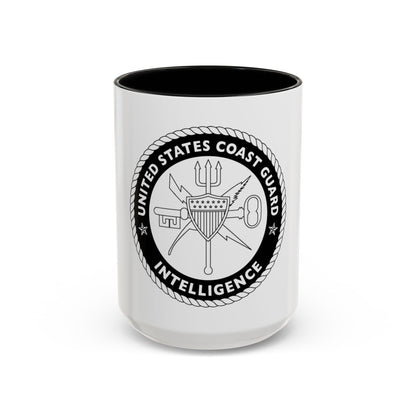 USCG Intelligence 1 color (U.S. Coast Guard) Accent Coffee Mug