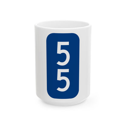 Warren County 55 NY tab (New York) (Road Sign) White Coffee Mug
