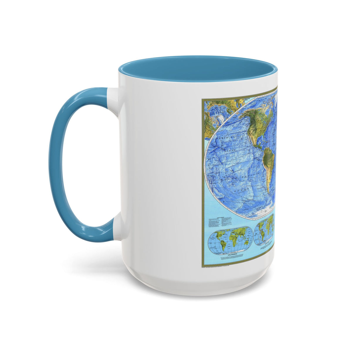 World Map - Physical (1994) (Map) Accent Coffee Mug