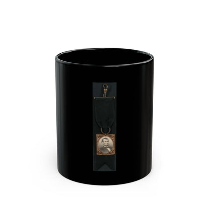 Portrait Of Abraham Lincoln Attached To Black Ribbon (U.S. Civil War) Black Coffee Mug