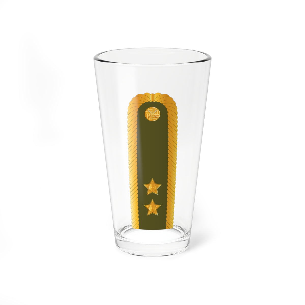 CzArmy 2011 OF7 Generalmajor shoulder (Czech Republic) (Military Rank) Pint Glass 16oz