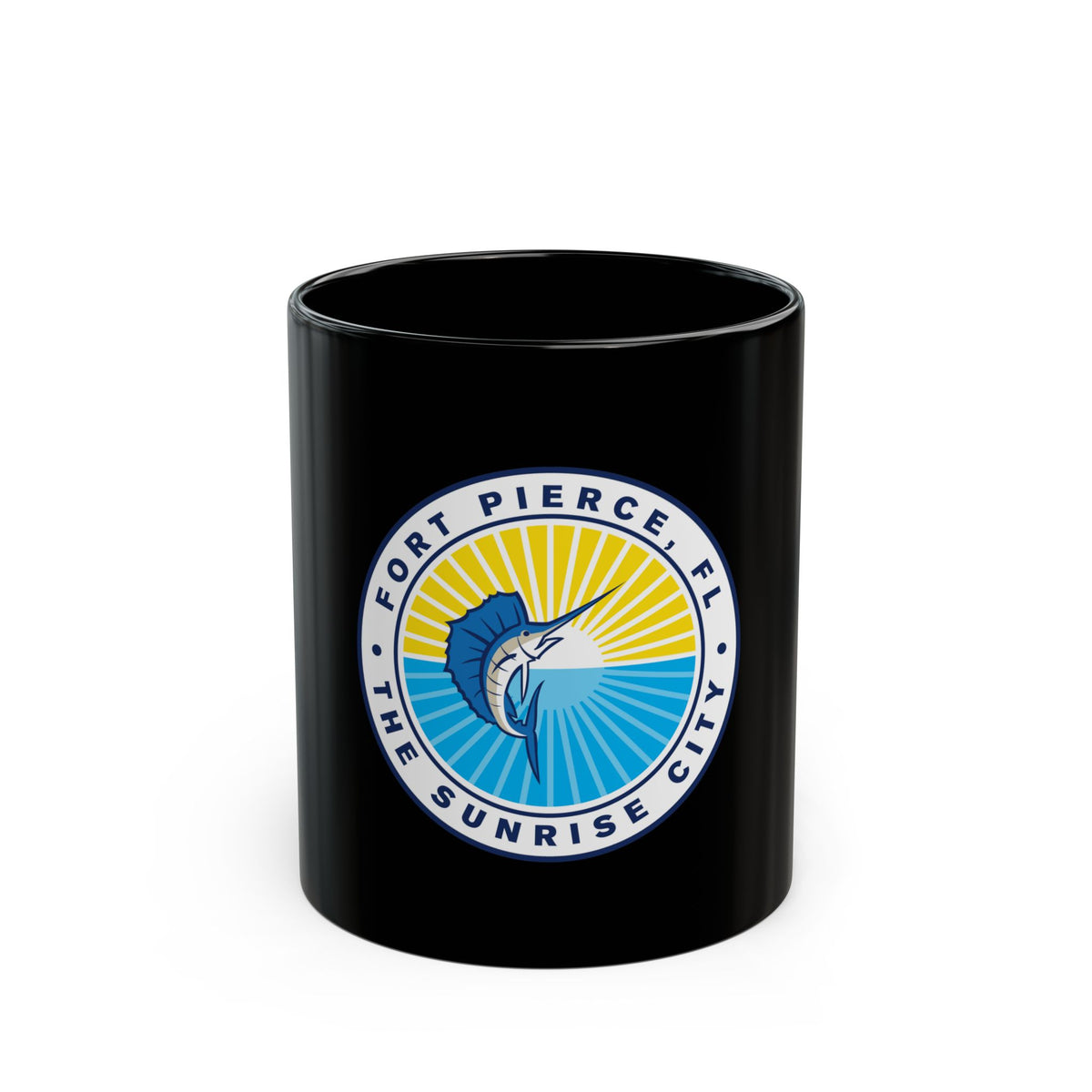 Seal of Fort Pierce Florida - Black Coffee Mug
