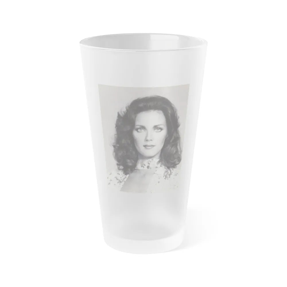 Lynda Carter #198 (Vintage Female Icon) Frosted Pint 16oz-16oz-Frosted-Go Mug Yourself