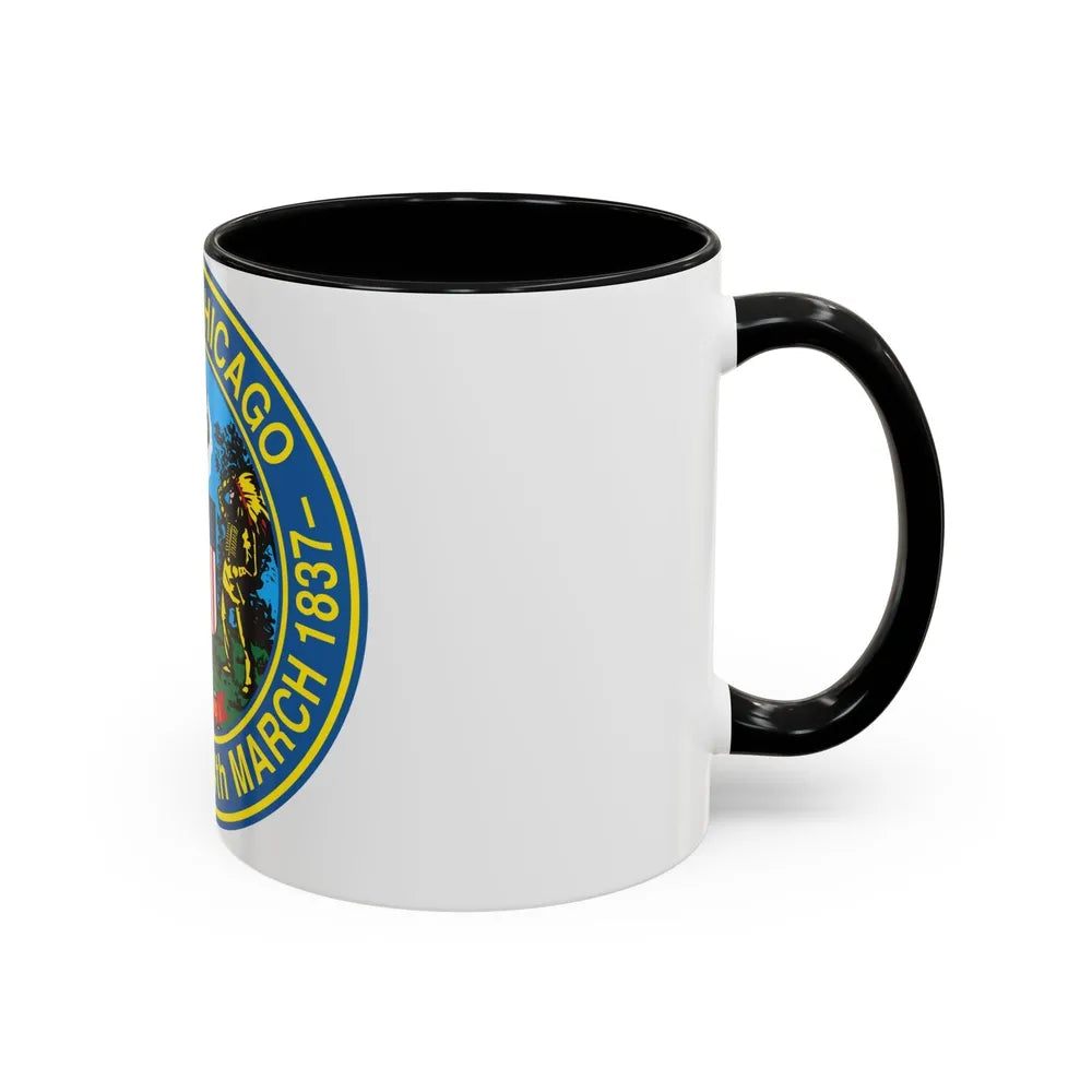 Seal of Chicago Illinois - Accent Coffee Mug-Go Mug Yourself